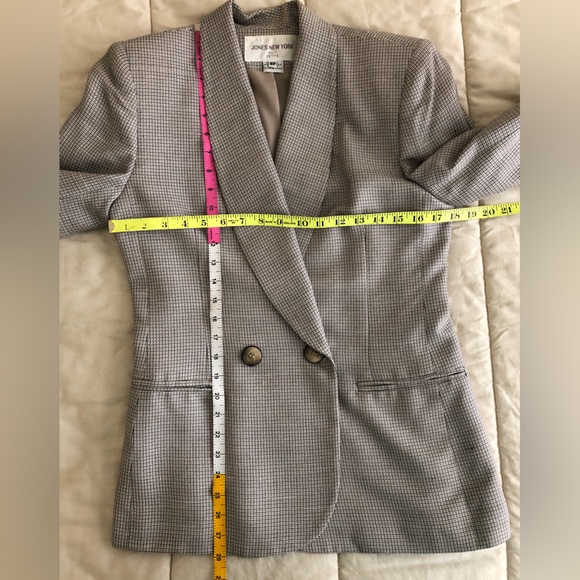 Jones New York Petite Double-Breasted Plaid Skirt Suit Size 8P - Picture 7 of 16